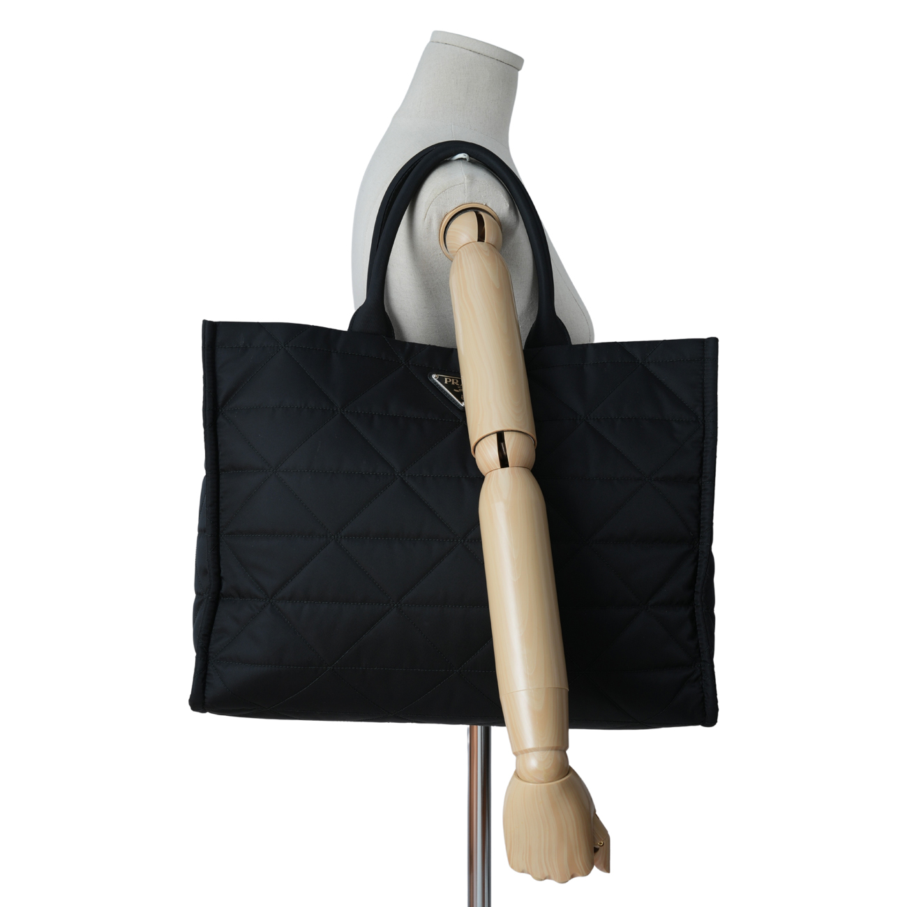 PRADA(USED)프라다 탑스티치 퀼팅 리나일론 쇼퍼백