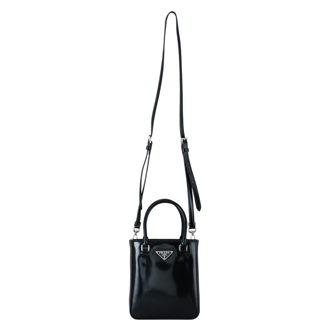 PRADA(USED)프라다 1BA331 스몰 브러쉬드 레더 토트백