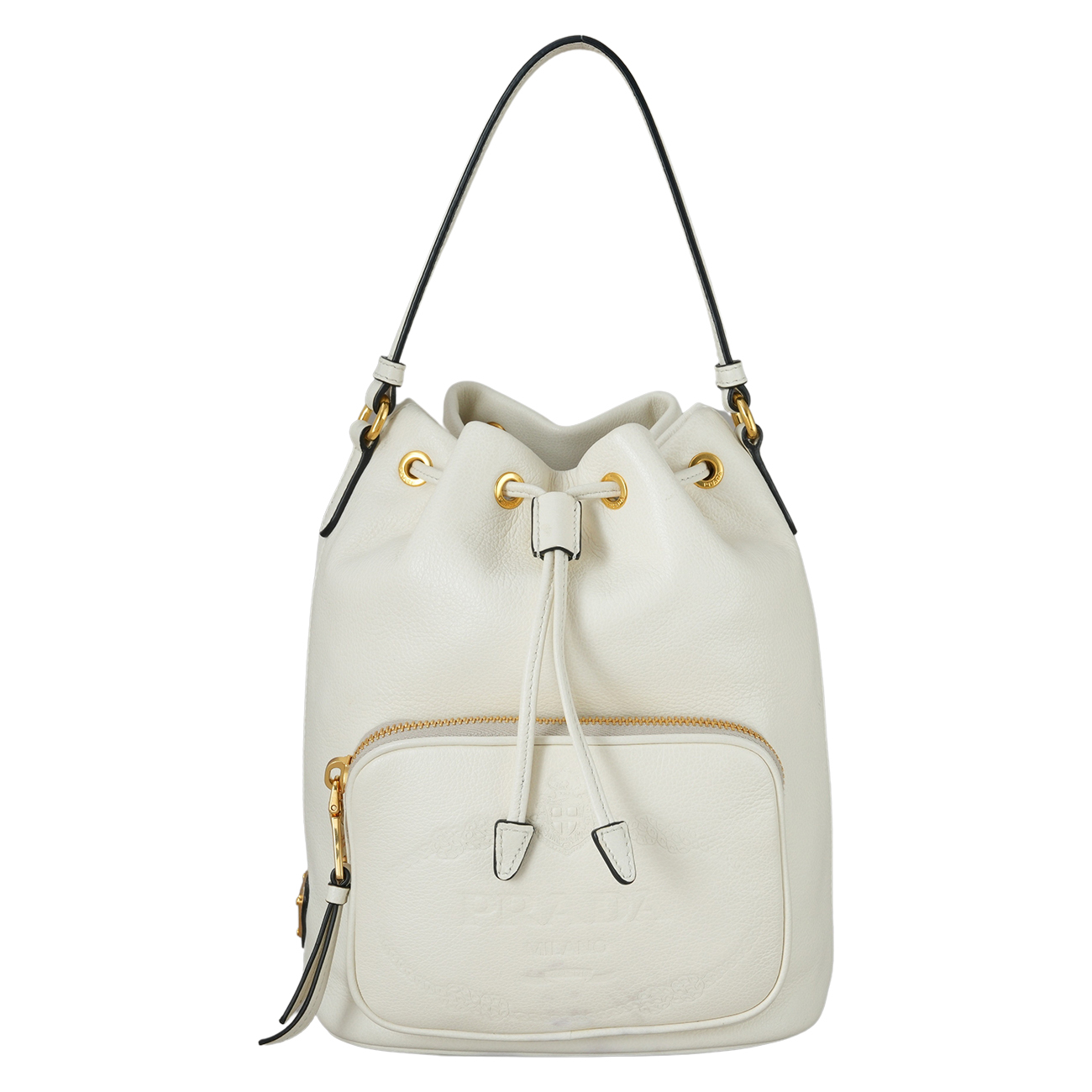 PRADA(USED)프라다 1BH038 레더 듀엣 버킷백