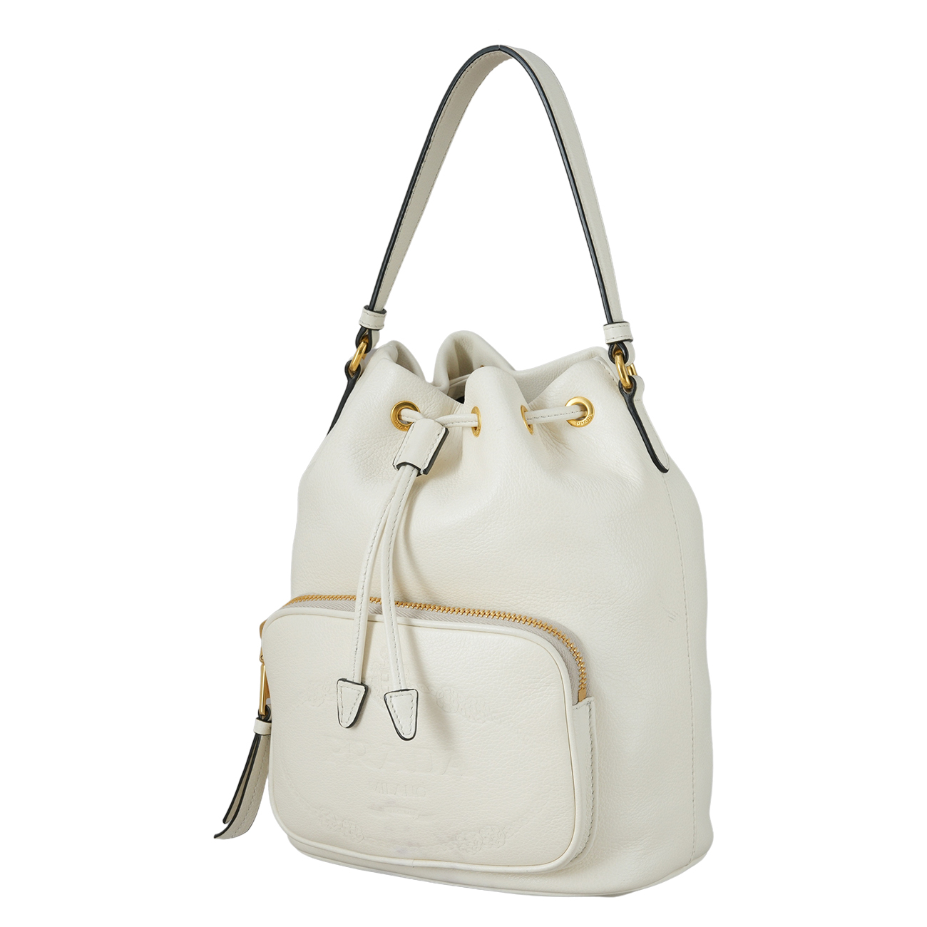 PRADA(USED)프라다 1BH038 레더 듀엣 버킷백