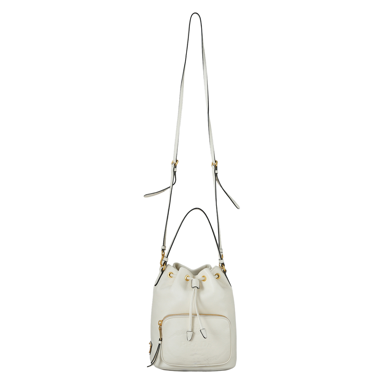 PRADA(USED)프라다 1BH038 레더 듀엣 버킷백
