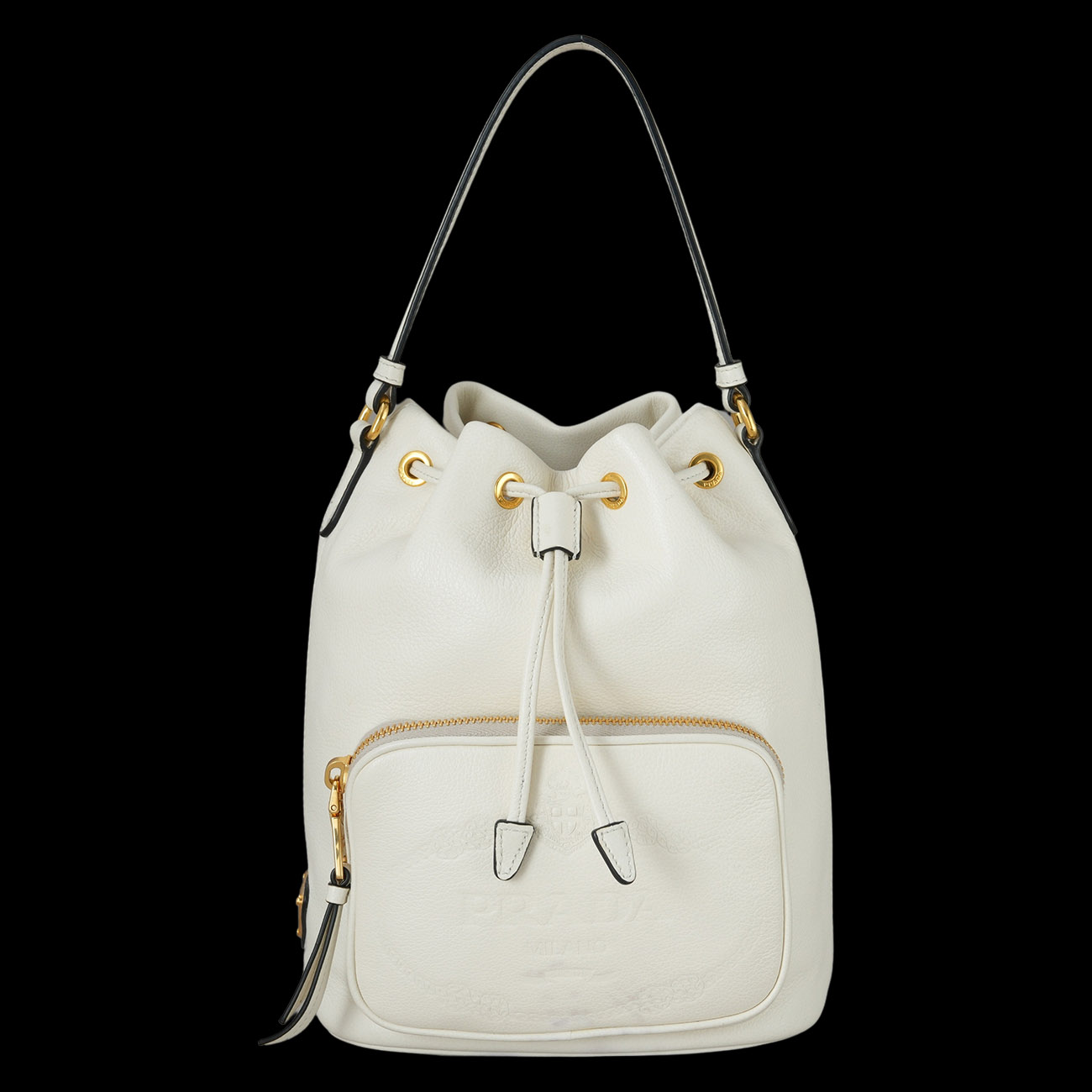 PRADA(USED)프라다 1BH038 레더 듀엣 버킷백