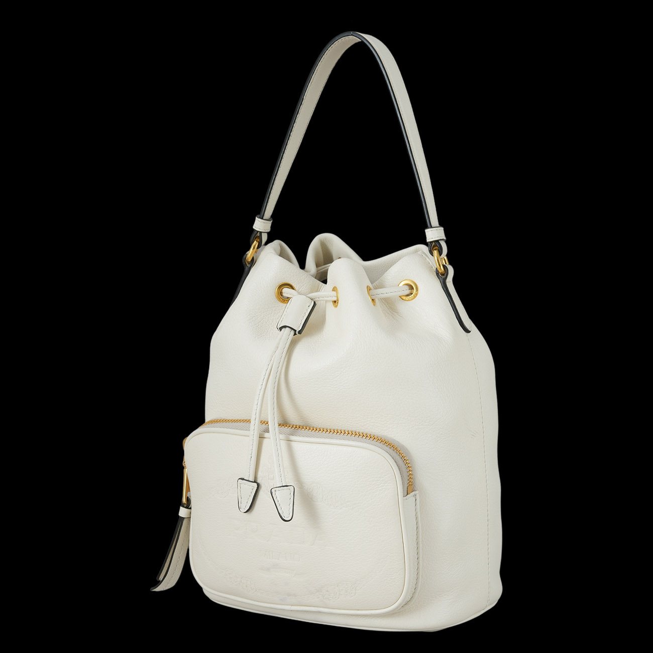 PRADA(USED)프라다 1BH038 레더 듀엣 버킷백