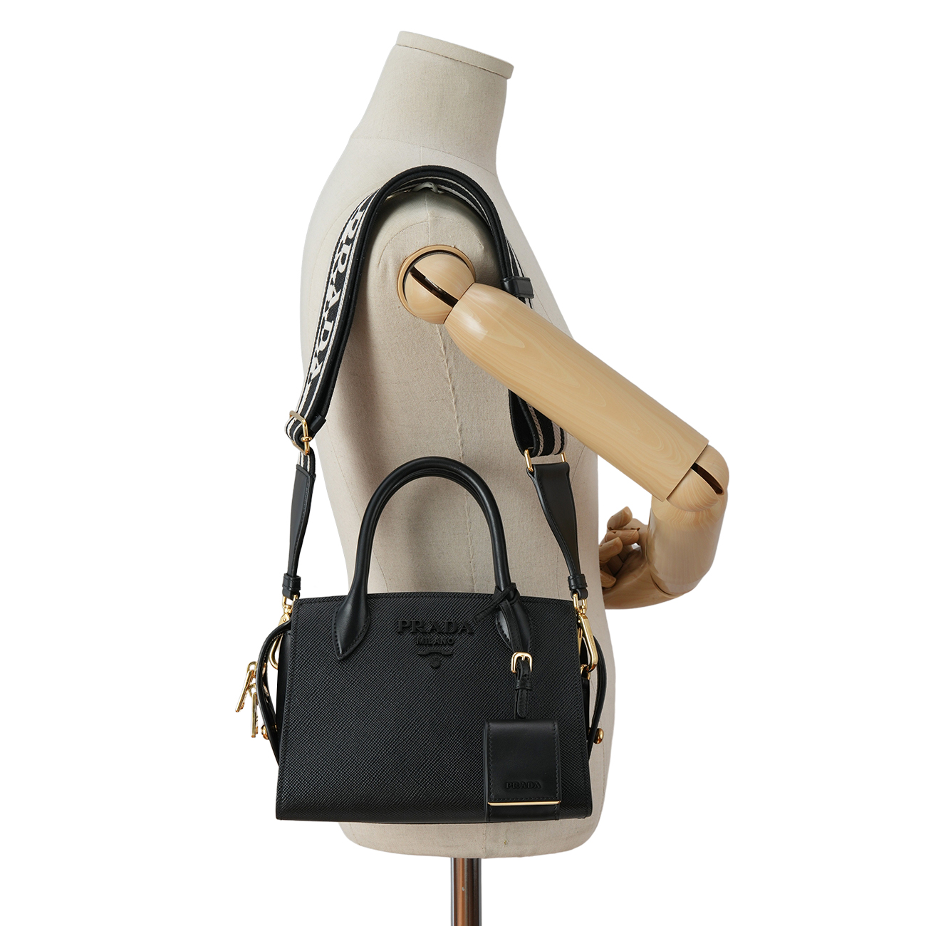 PRADA(USED)프라다 1BA269 사피아노 모노크롬 토트겸 숄더백