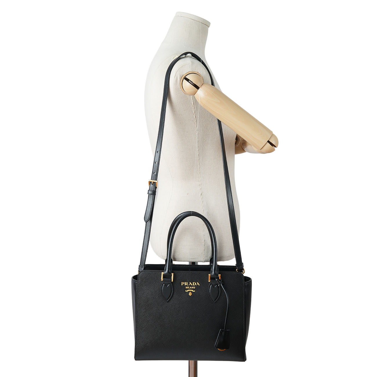 PRADA(USED)프라다 1BA113 사피아노 지퍼 투웨이백 블랙
