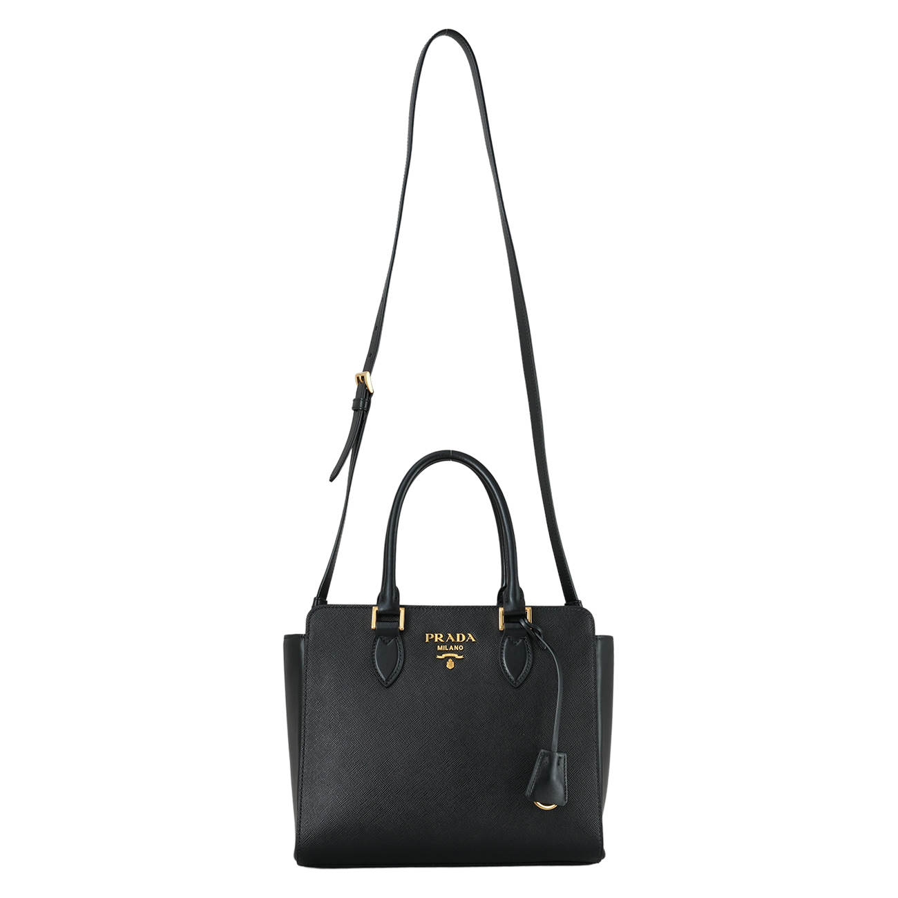 PRADA(USED)프라다 1BA113 사피아노 지퍼 투웨이백 블랙