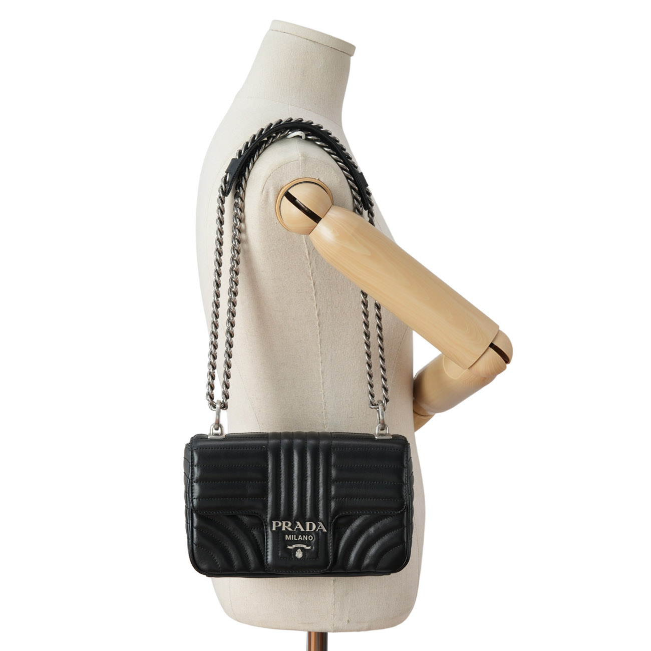 PRADA(USED)프라다 1BD107 다이아그램 체인 숄더백