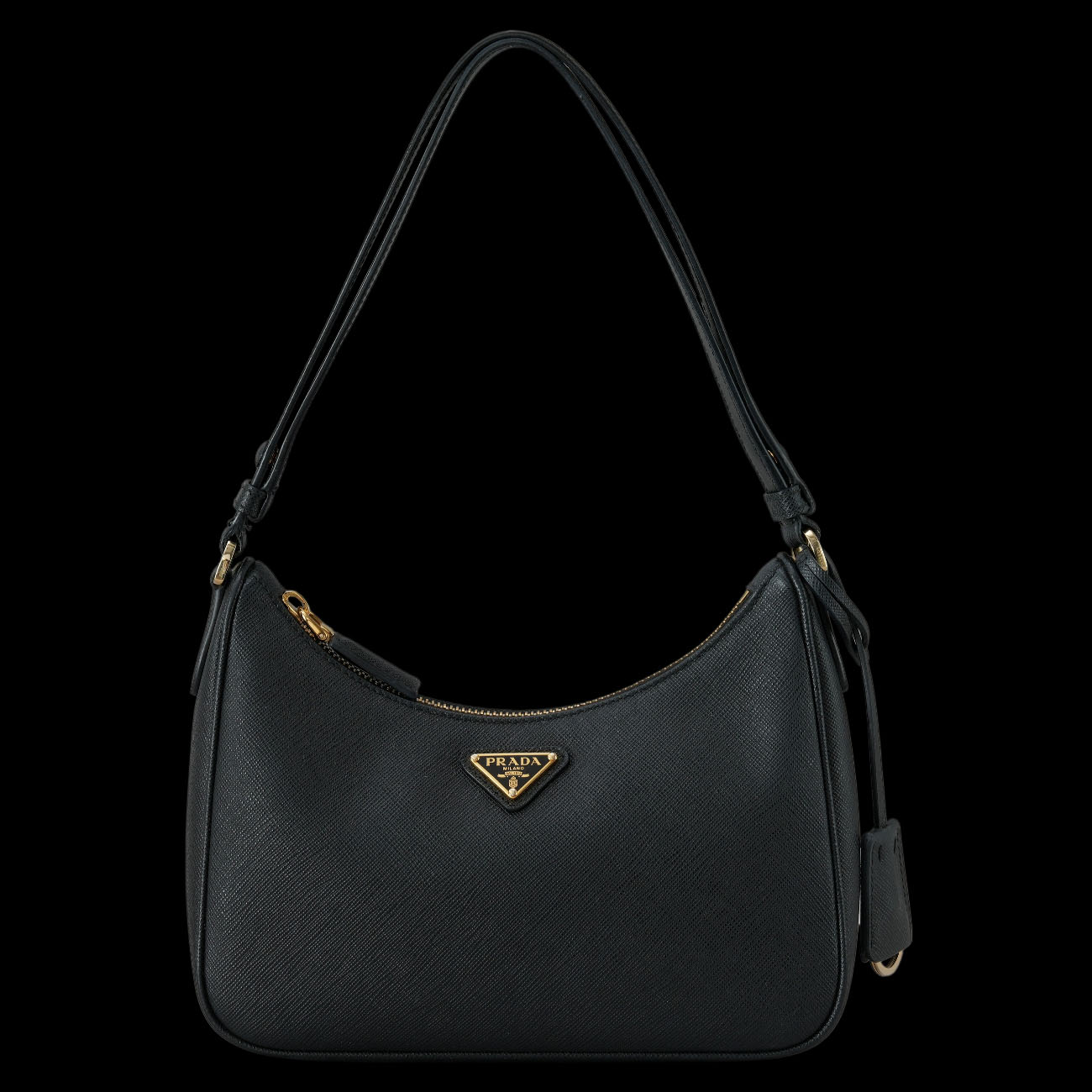 PRADA(USED)프라다 1BC204 사피아노 트라이앵글 로고 호보백