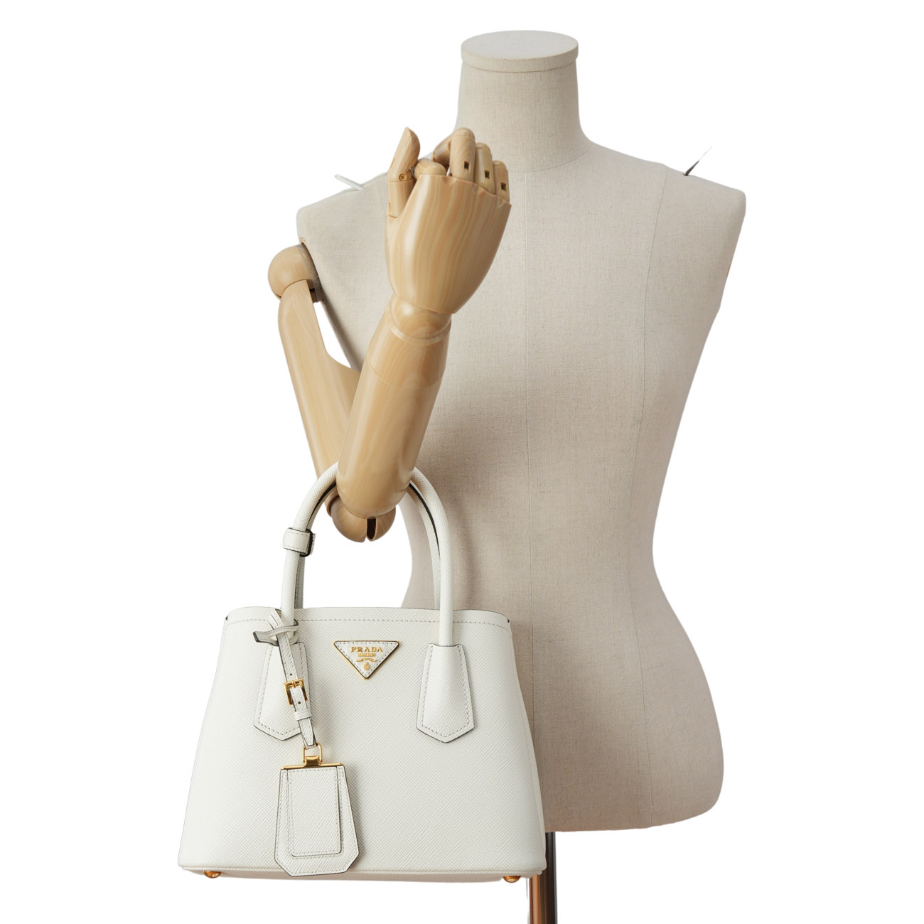 PRADA(USED)프라다 1BG443 더블 사피아노 가죽 미니백