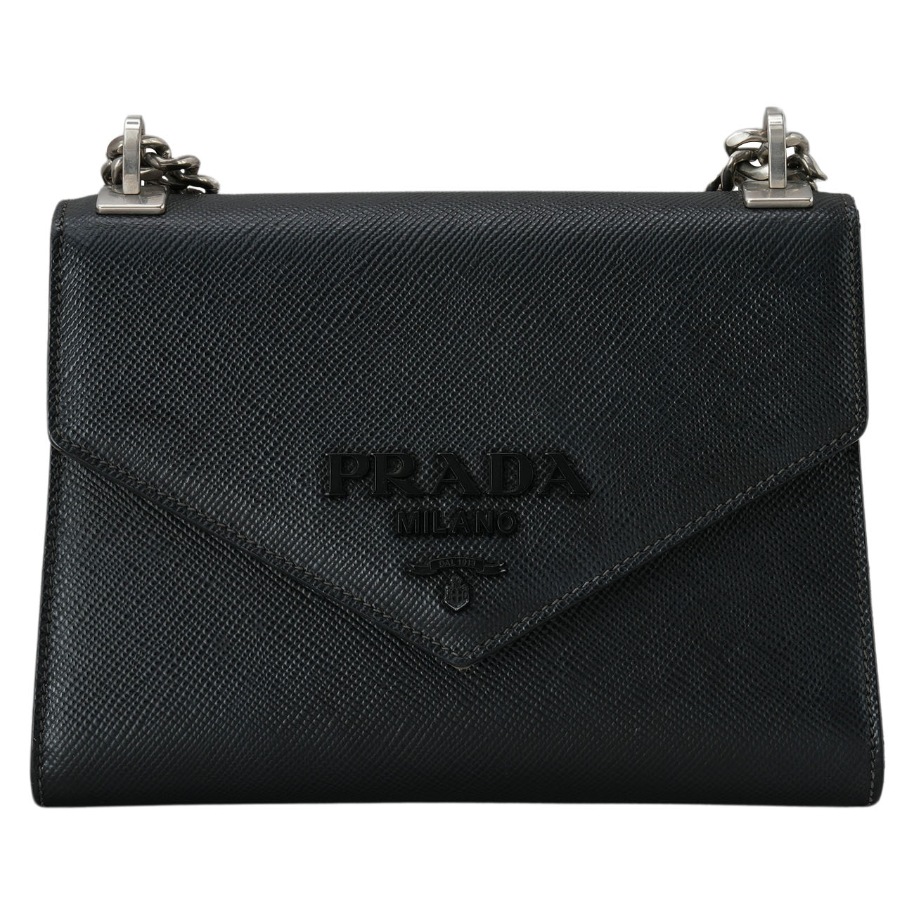 PRADA(USED)프라다 1BD127 사피아노 모노크롬 체인 백
