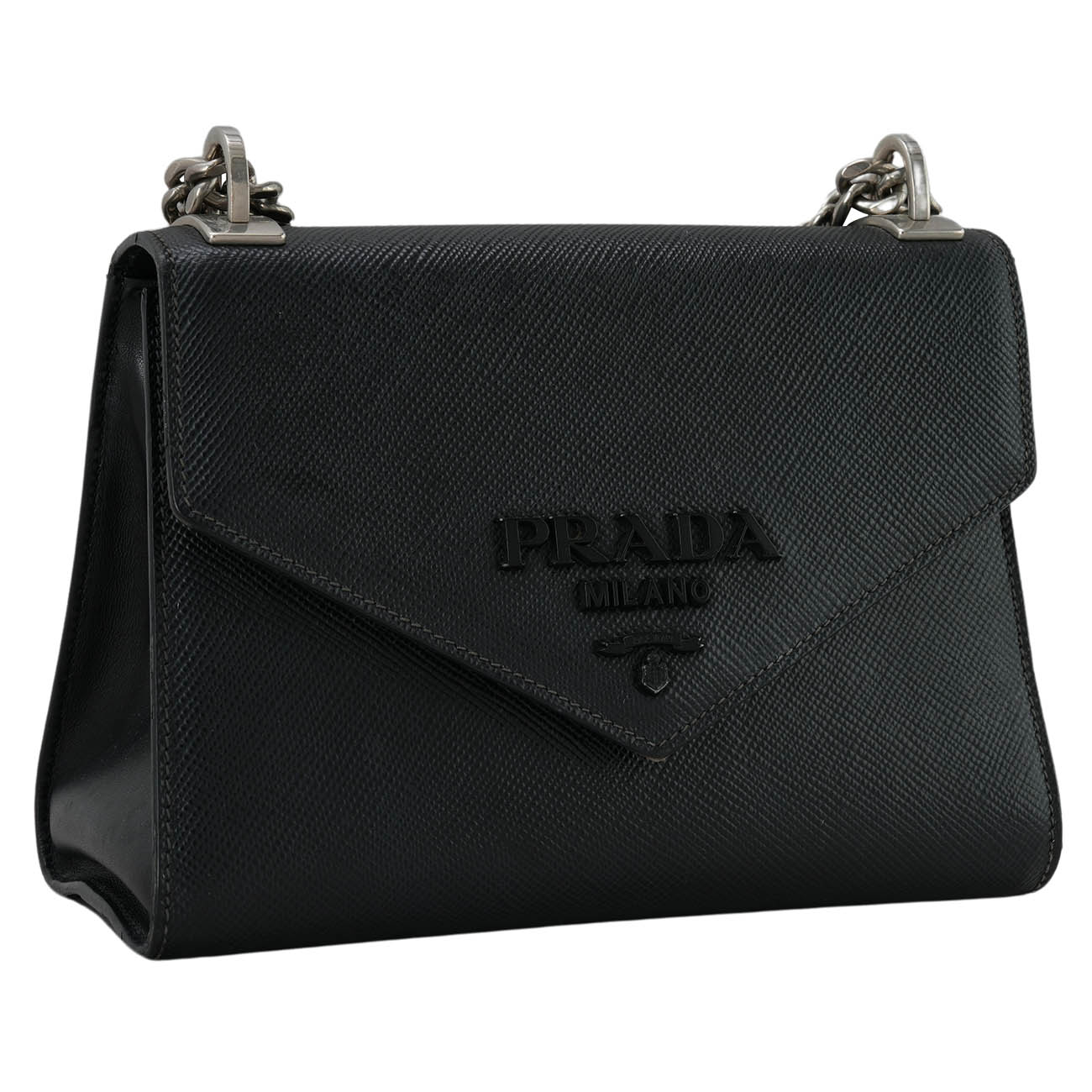 PRADA(USED)프라다 1BD127 사피아노 모노크롬 체인 백