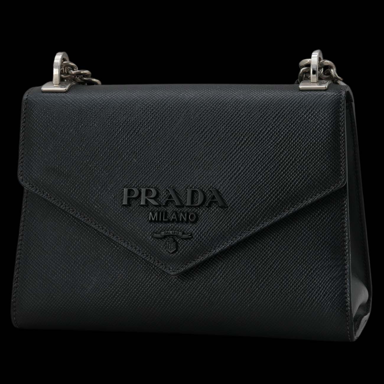 PRADA(USED)프라다 1BD127 사피아노 모노크롬 체인 백
