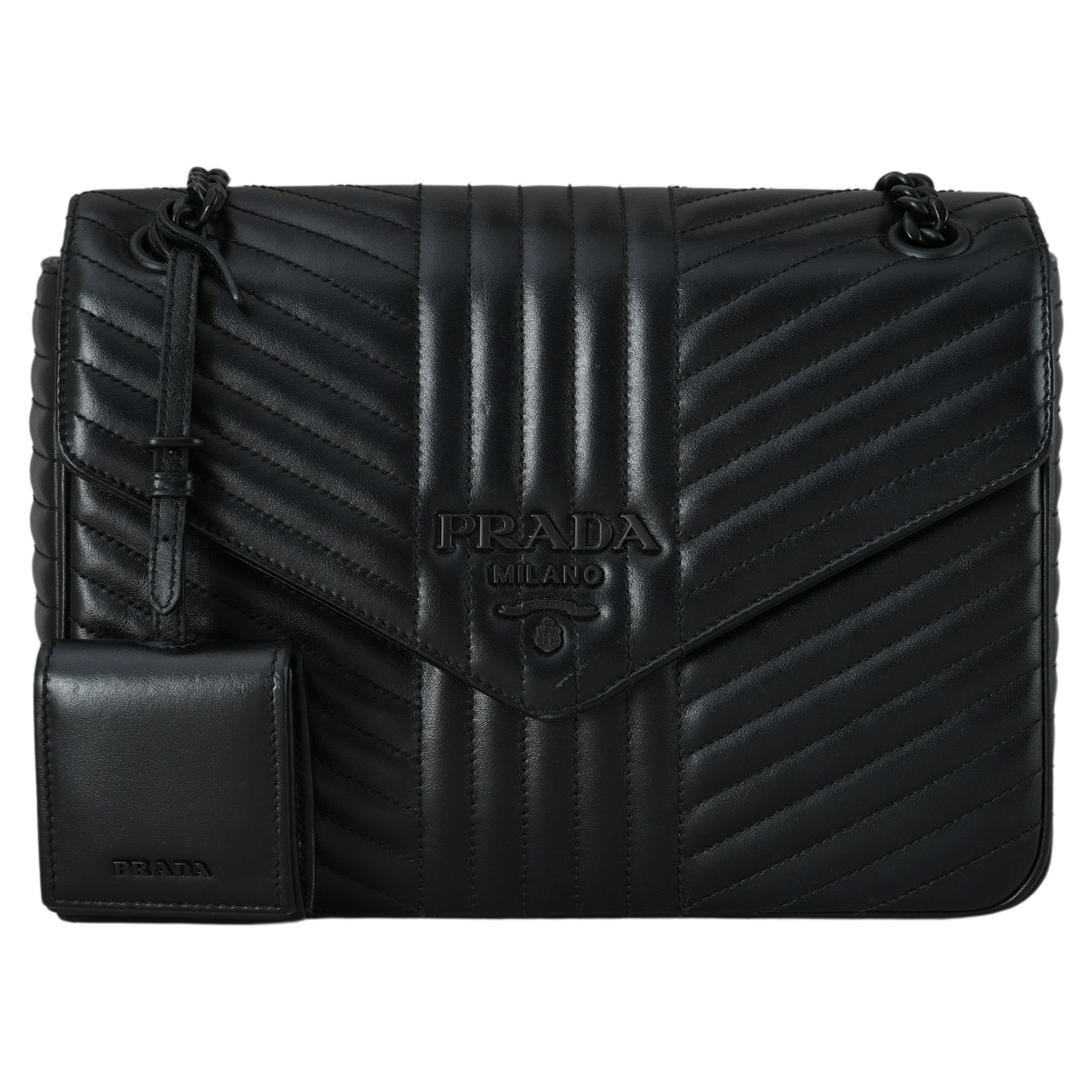 PRADA(USED)프라다 1BD226 다이어그램 체인 숄더백