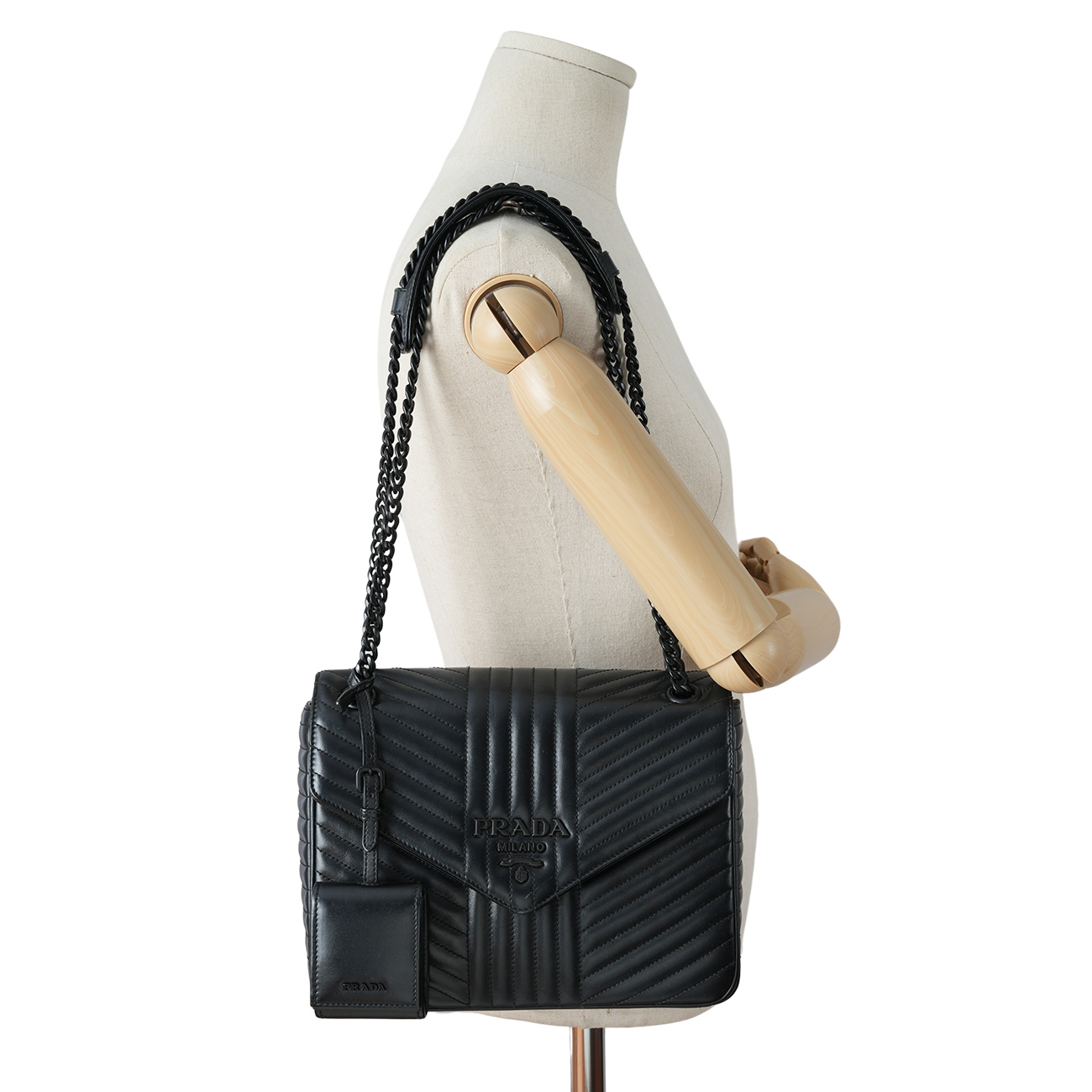 PRADA(USED)프라다 1BD226 다이어그램 체인 숄더백