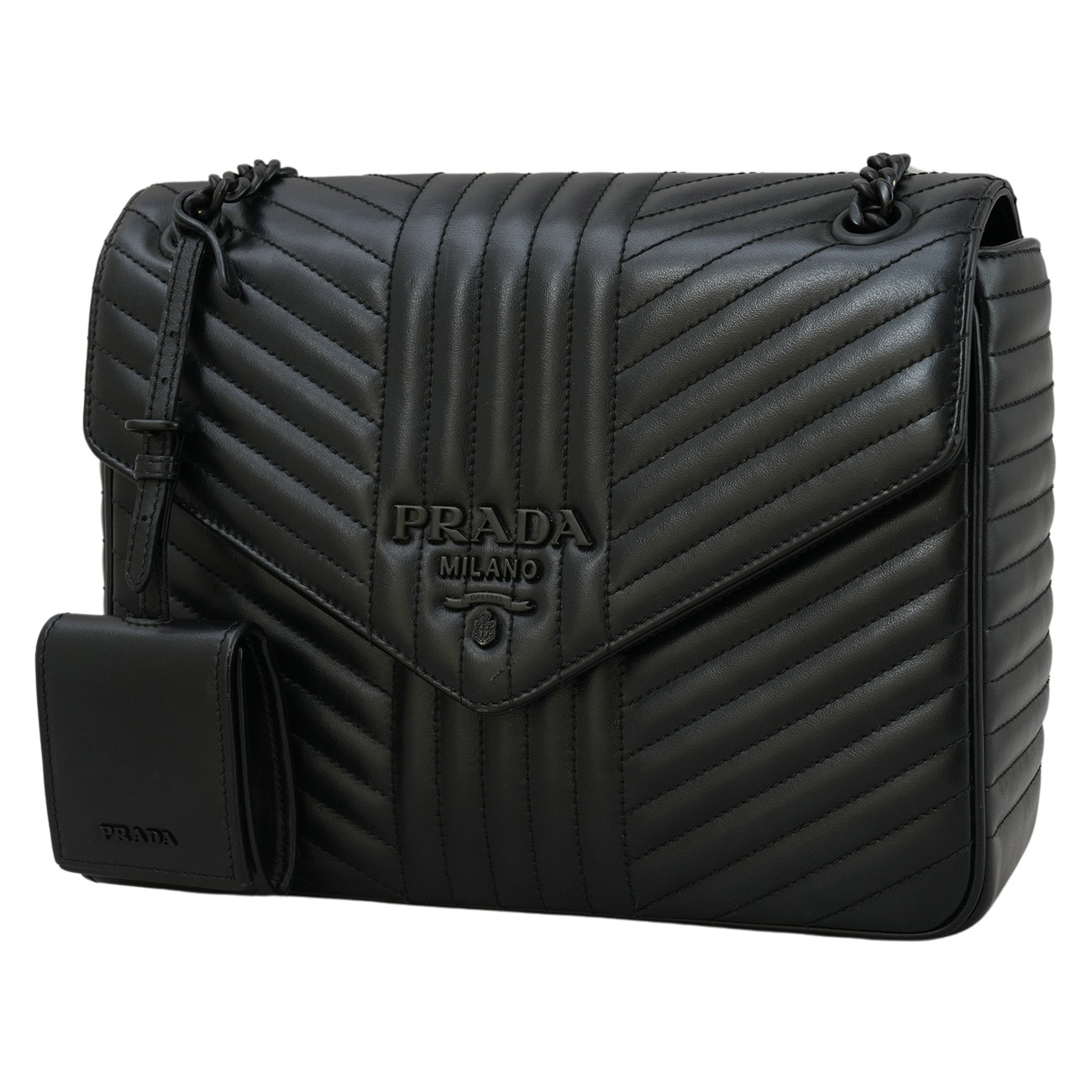PRADA(USED)프라다 1BD226 다이어그램 체인 숄더백