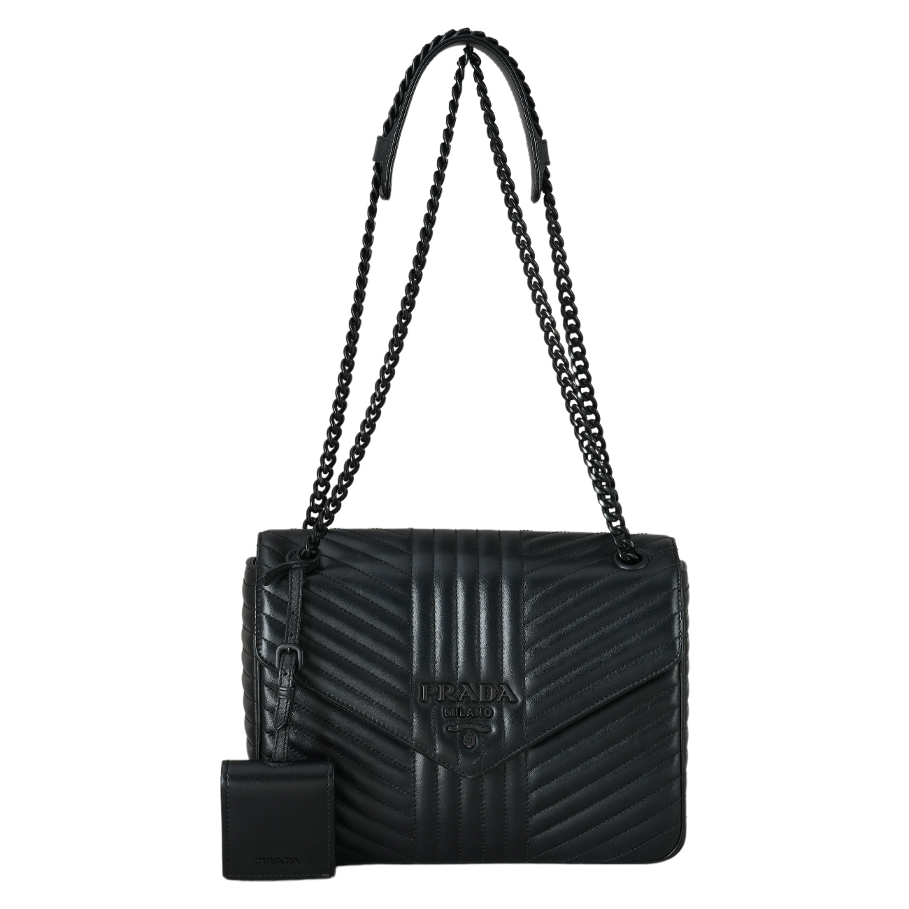 PRADA(USED)프라다 1BD226 다이어그램 체인 숄더백