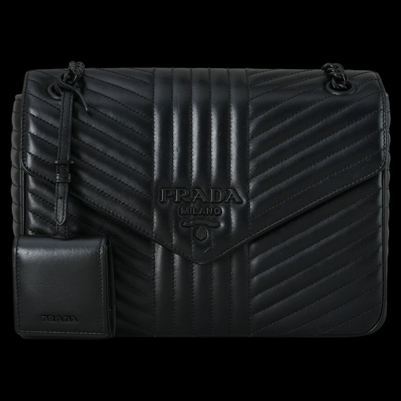 PRADA(USED)프라다 1BD226 다이어그램 체인 숄더백