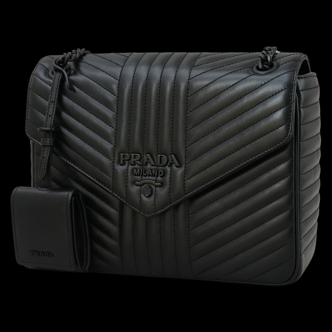 PRADA(USED)프라다 1BD226 다이어그램 체인 숄더백