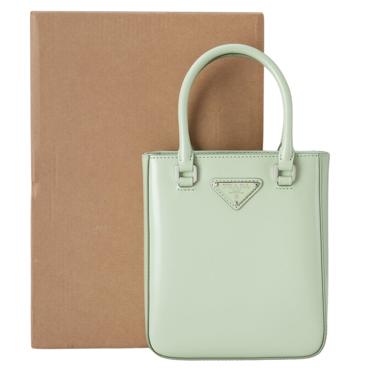 PRADA(USED)프라다 1BA331 스몰 브러쉬드 레더 토트백