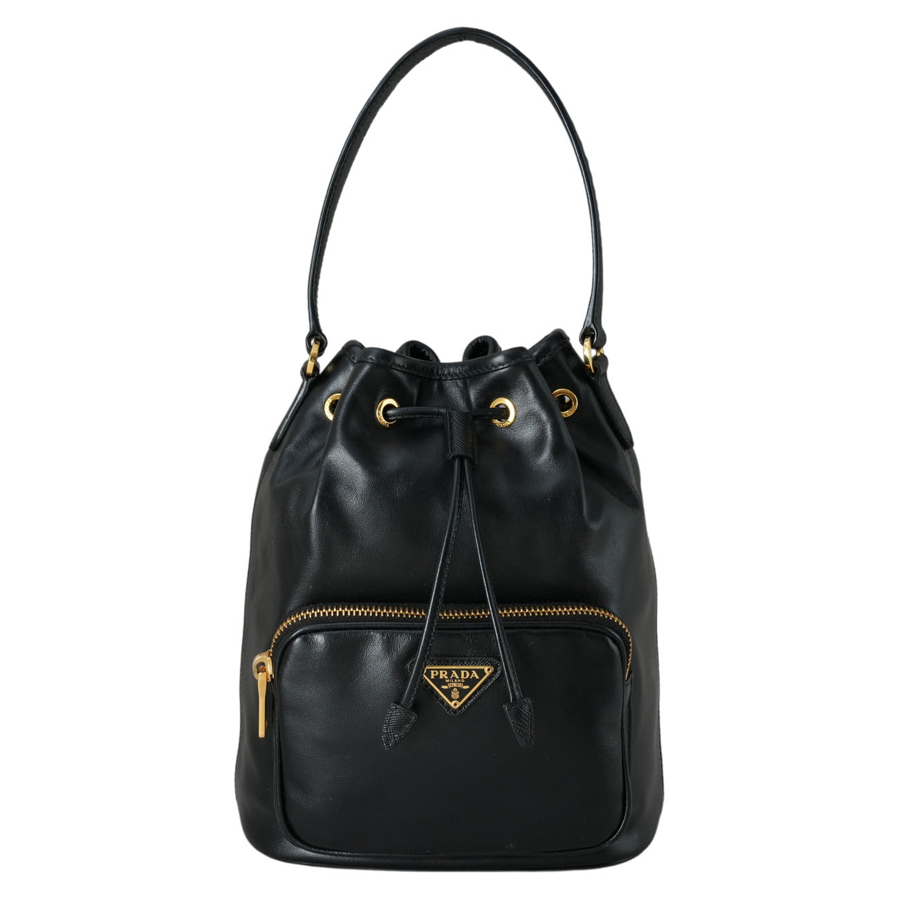 PRADA(USED)프라다 1BH038 레더 듀엣 버킷백