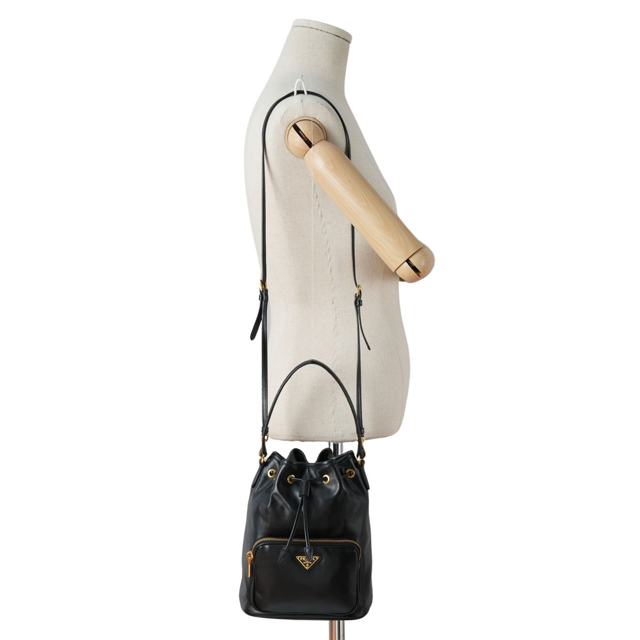 PRADA(USED)프라다 1BH038 레더 듀엣 버킷백