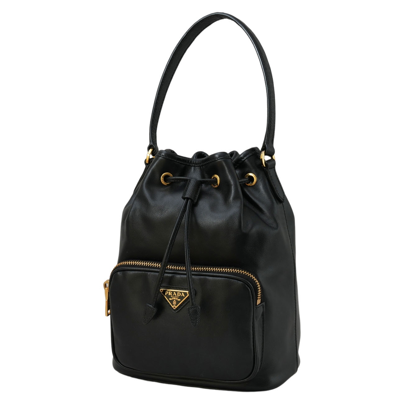PRADA(USED)프라다 1BH038 레더 듀엣 버킷백