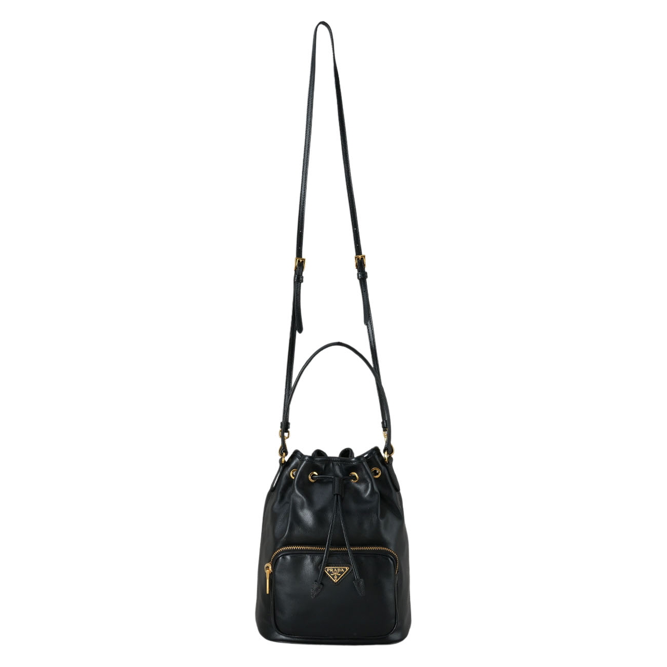 PRADA(USED)프라다 1BH038 레더 듀엣 버킷백