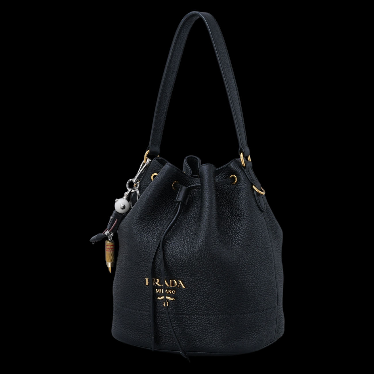 PRADA(USED)프라다 1BE018 비텔로 버킷백 & 로봇 키링