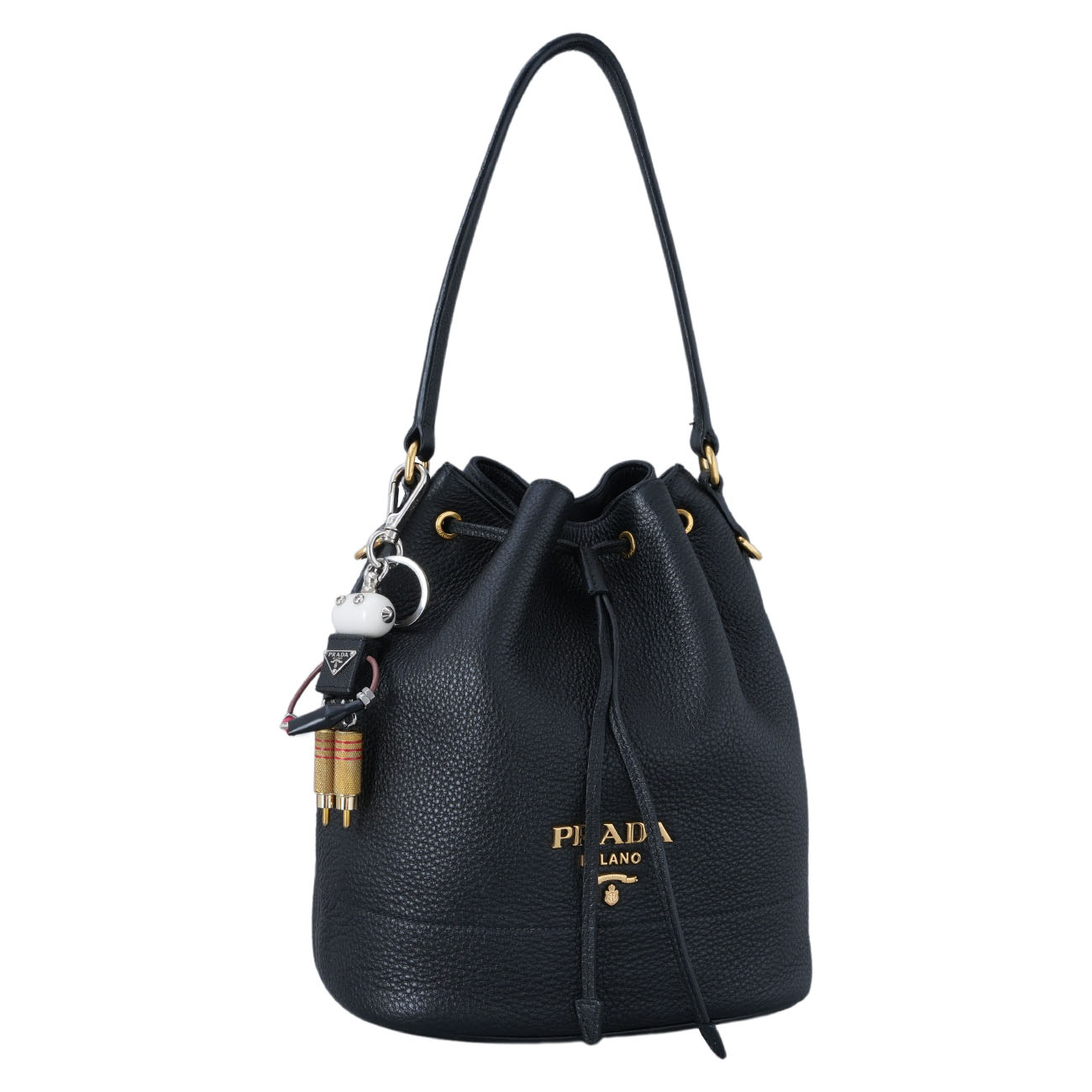 PRADA(USED)프라다 1BE018 비텔로 버킷백 & 로봇 키링