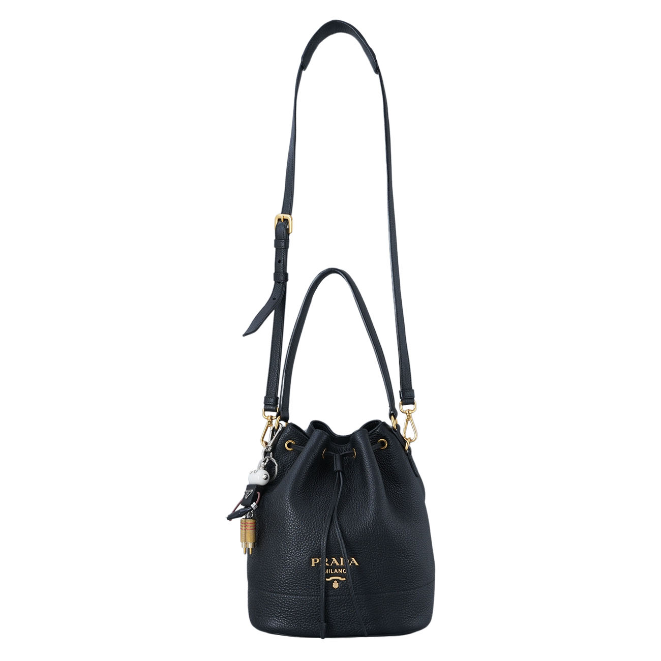 PRADA(USED)프라다 1BE018 비텔로 버킷백 & 로봇 키링