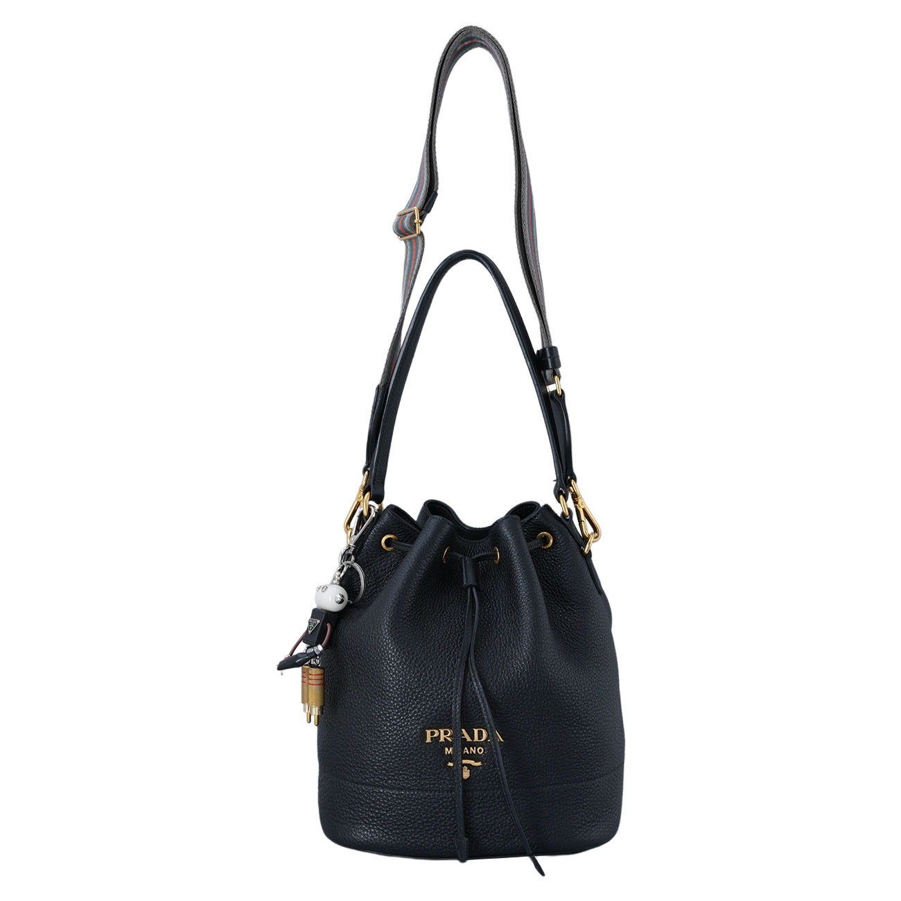 PRADA(USED)프라다 1BE018 비텔로 버킷백 & 로봇 키링