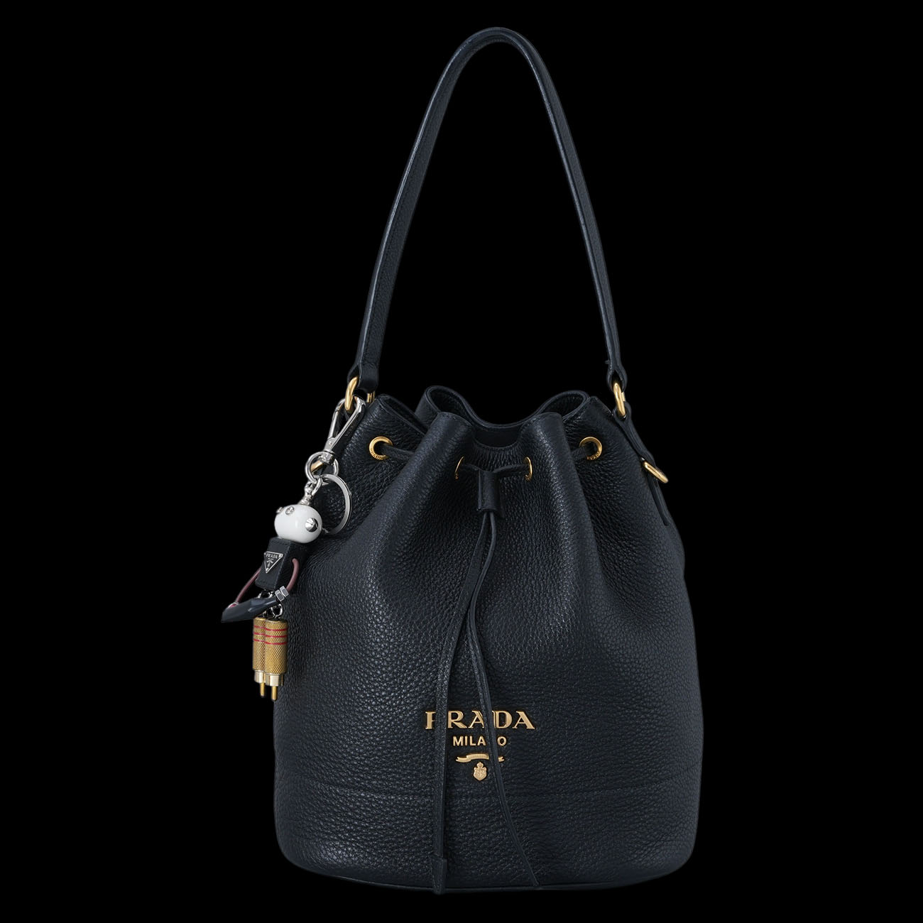PRADA(USED)프라다 1BE018 비텔로 버킷백 & 로봇 키링