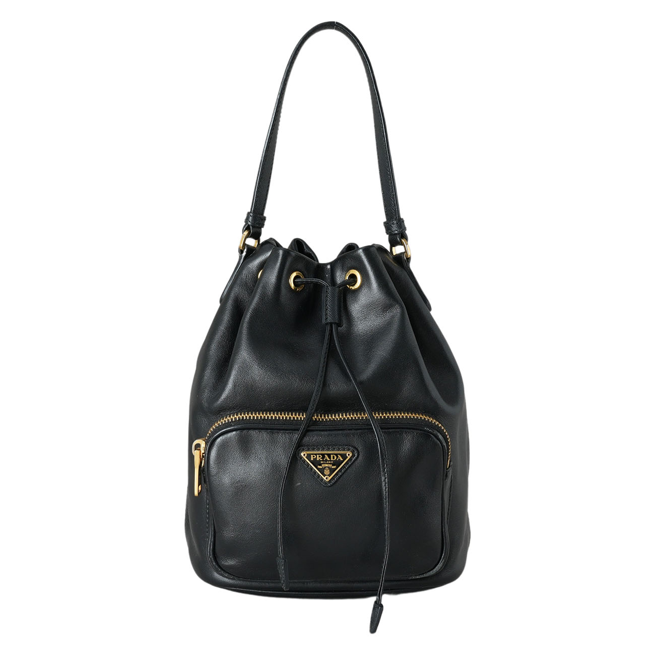 PRADA(USED)프라다 1BH038 레더 버킷백