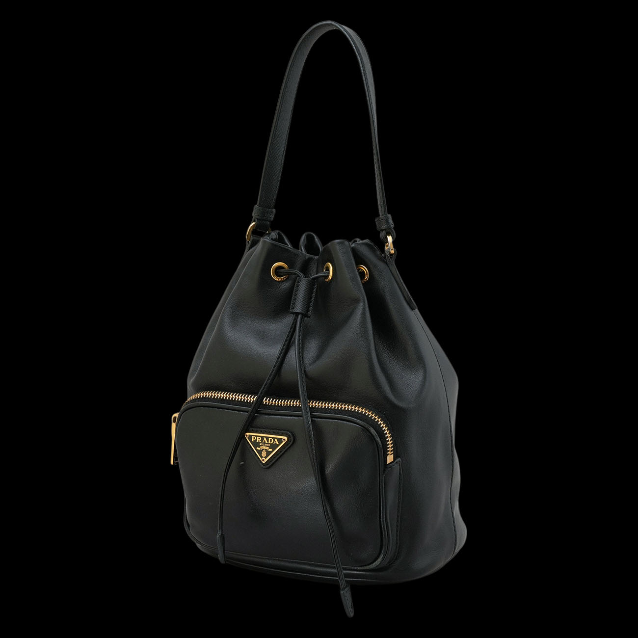 PRADA(USED)프라다 1BH038 레더 버킷백
