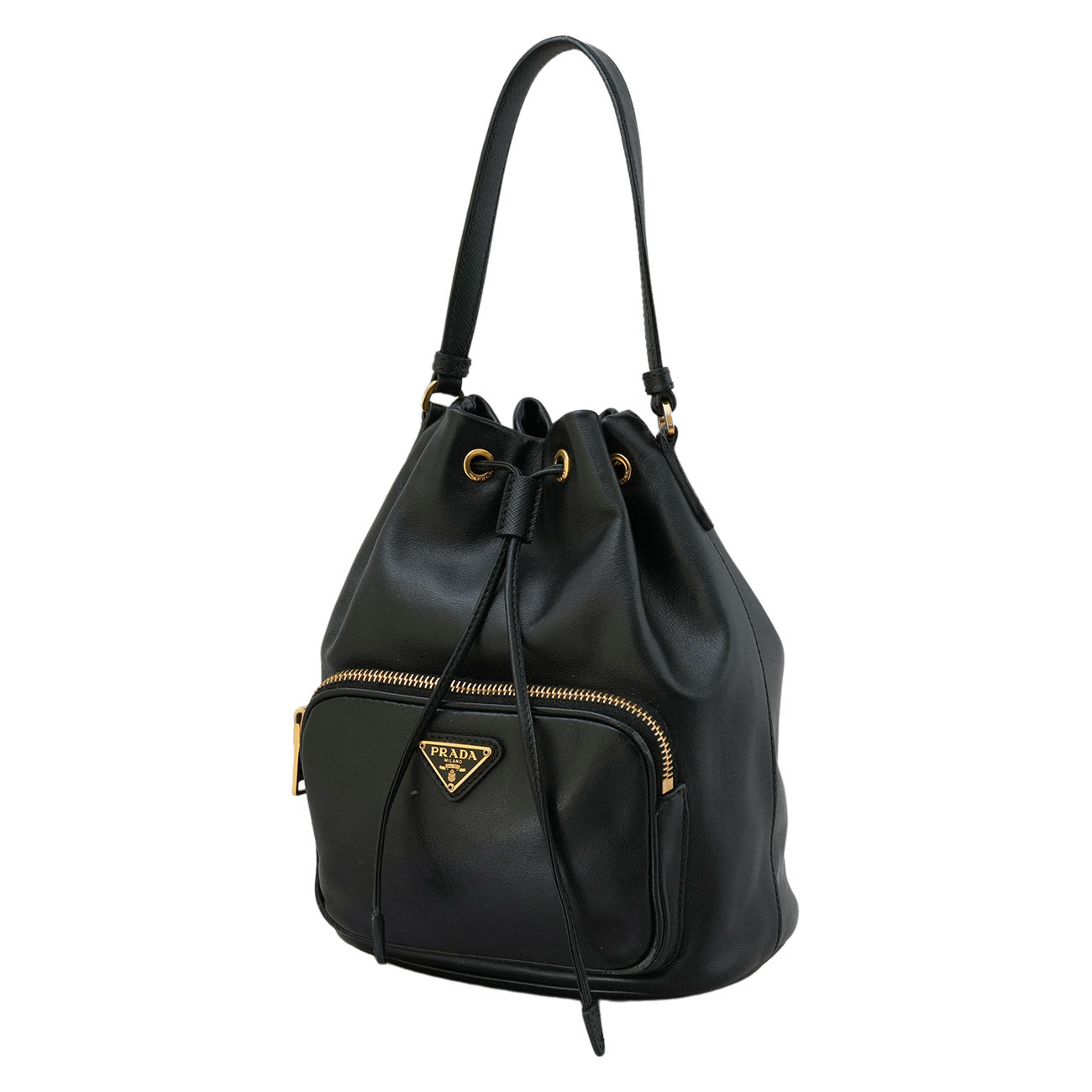 PRADA(USED)프라다 1BH038 레더 버킷백