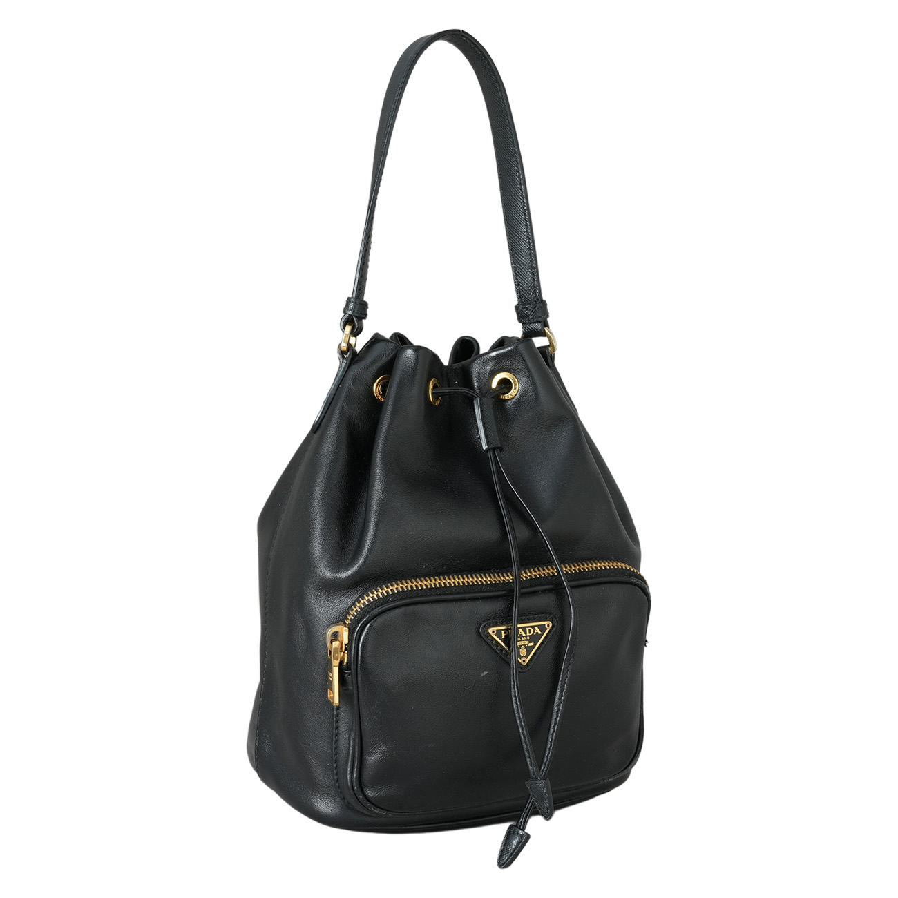 PRADA(USED)프라다 1BH038 레더 버킷백