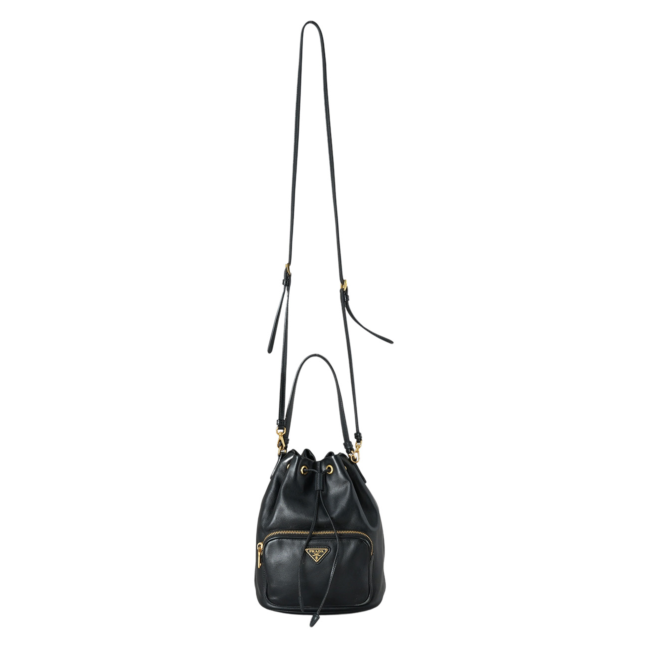 PRADA(USED)프라다 1BH038 레더 버킷백