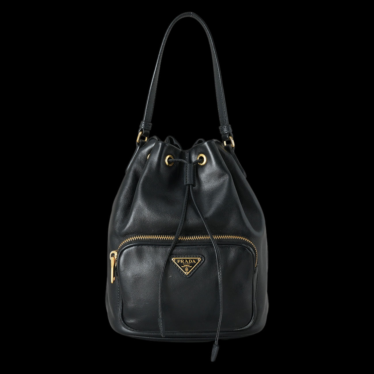 PRADA(USED)프라다 1BH038 레더 버킷백