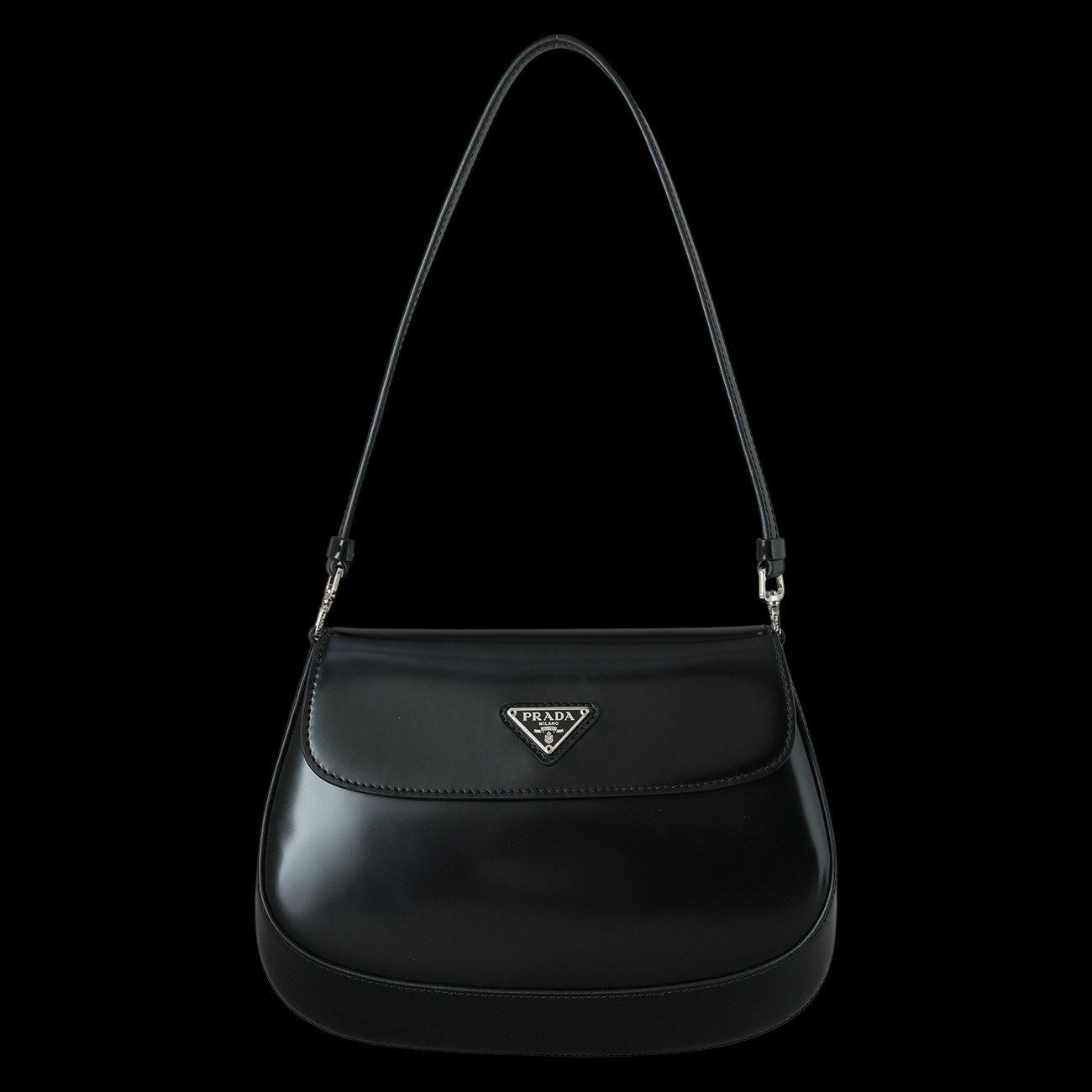 PRADA(USED)프라다 1BD311 클레오 브러시드 가죽 숄더백 블랙