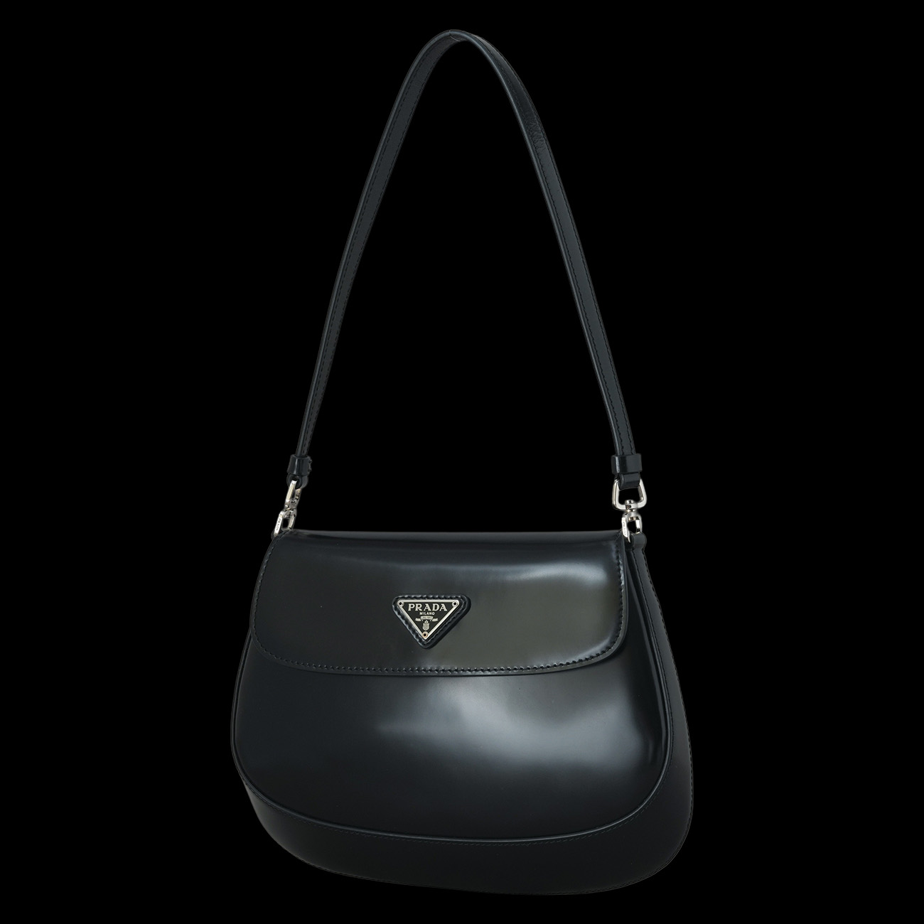 PRADA(USED)프라다 1BD311 클레오 브러시드 가죽 숄더백 블랙