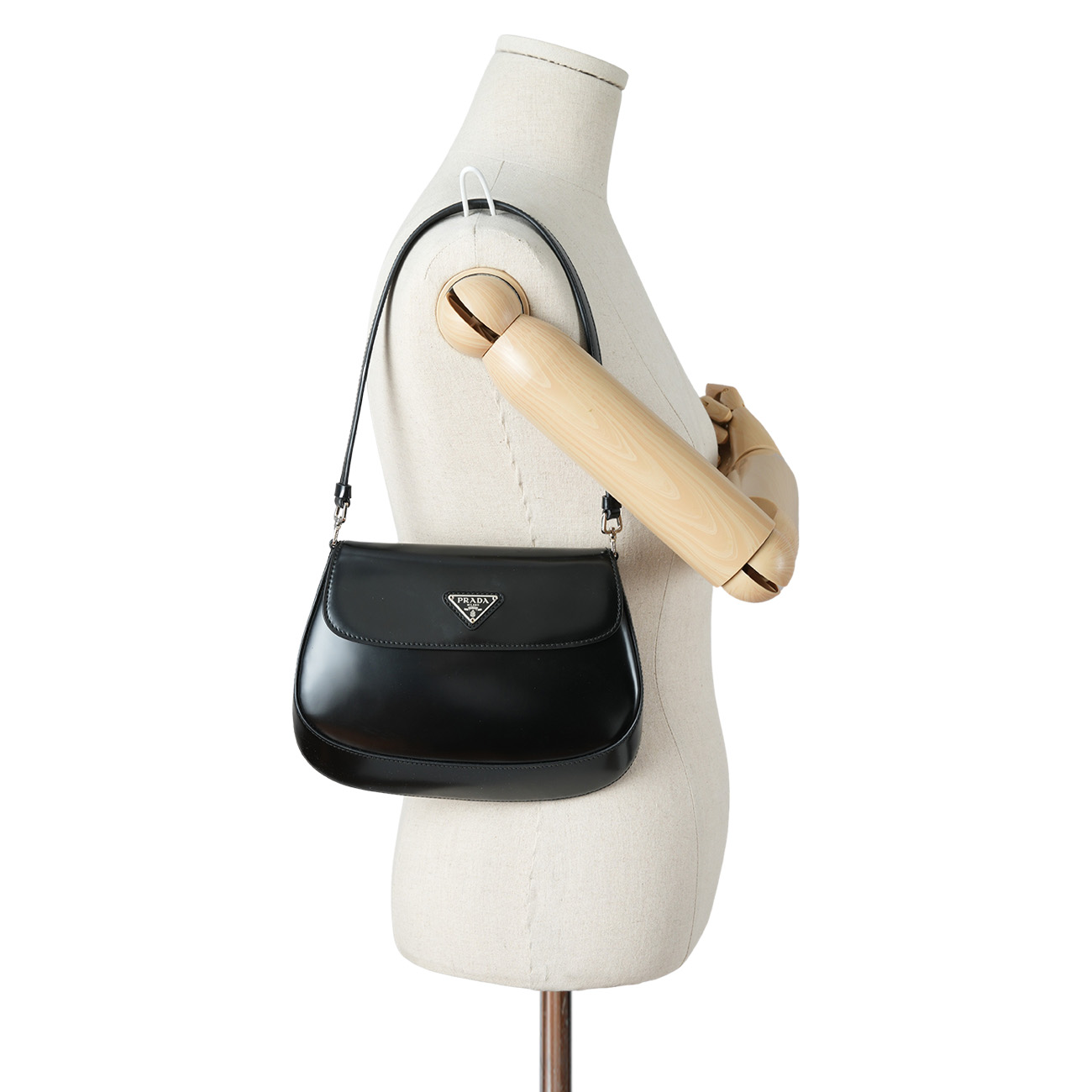 PRADA(USED)프라다 1BD311 클레오 브러시드 가죽 숄더백 블랙