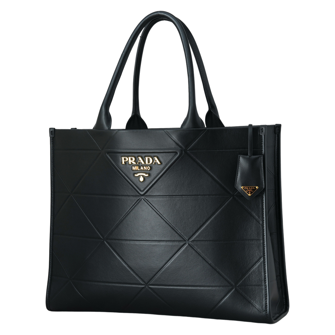 PRADA(USED)프라다 1BA377 탑 스티칭 라지 가죽 프라다 심볼백