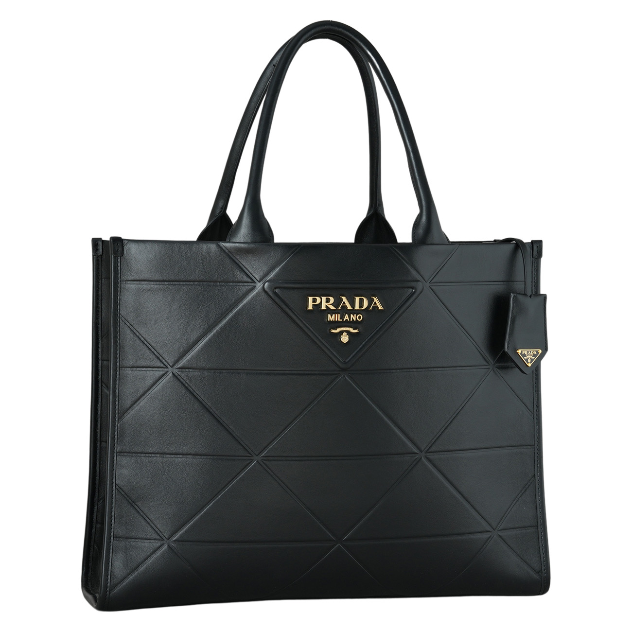 PRADA(USED)프라다 1BA377 탑 스티칭 라지 가죽 프라다 심볼백