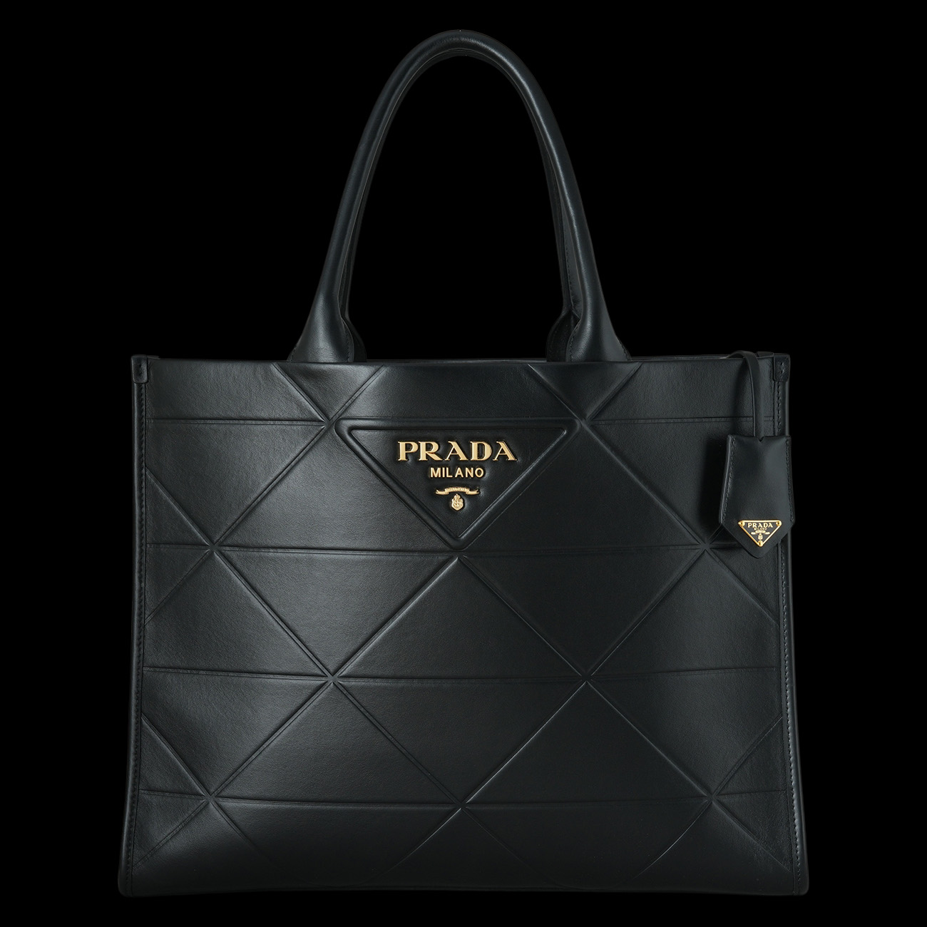 PRADA(USED)프라다 1BA377 탑 스티칭 라지 가죽 프라다 심볼백