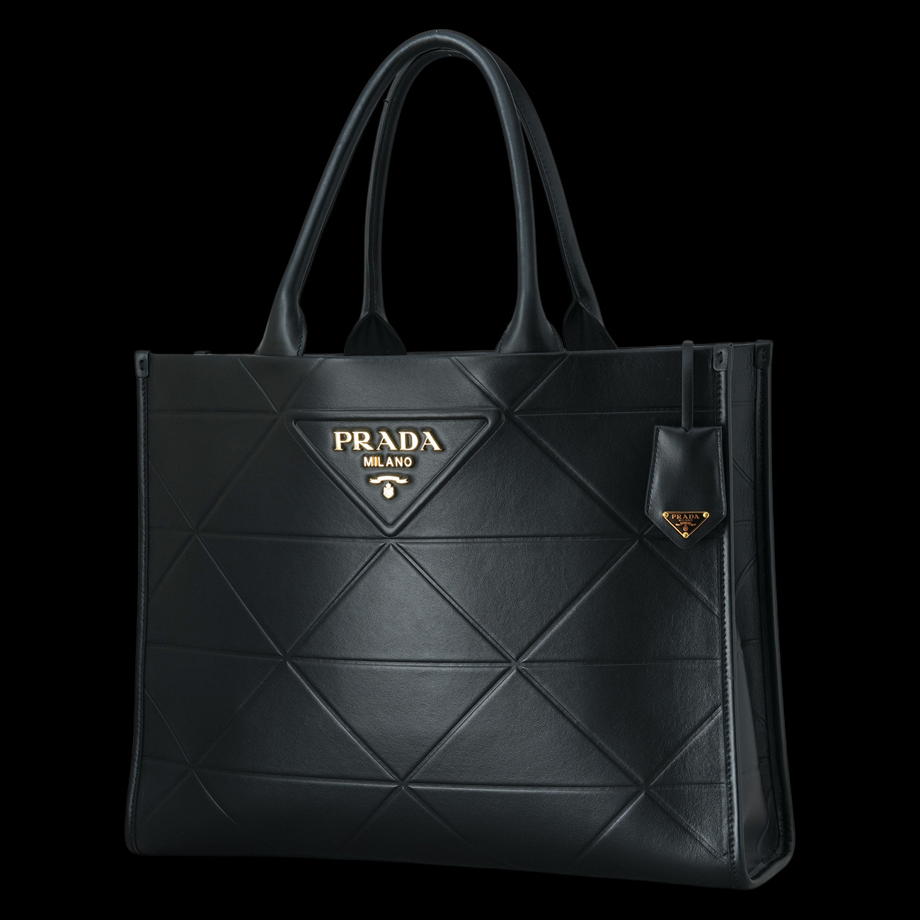 PRADA(USED)프라다 1BA377 탑 스티칭 라지 가죽 프라다 심볼백