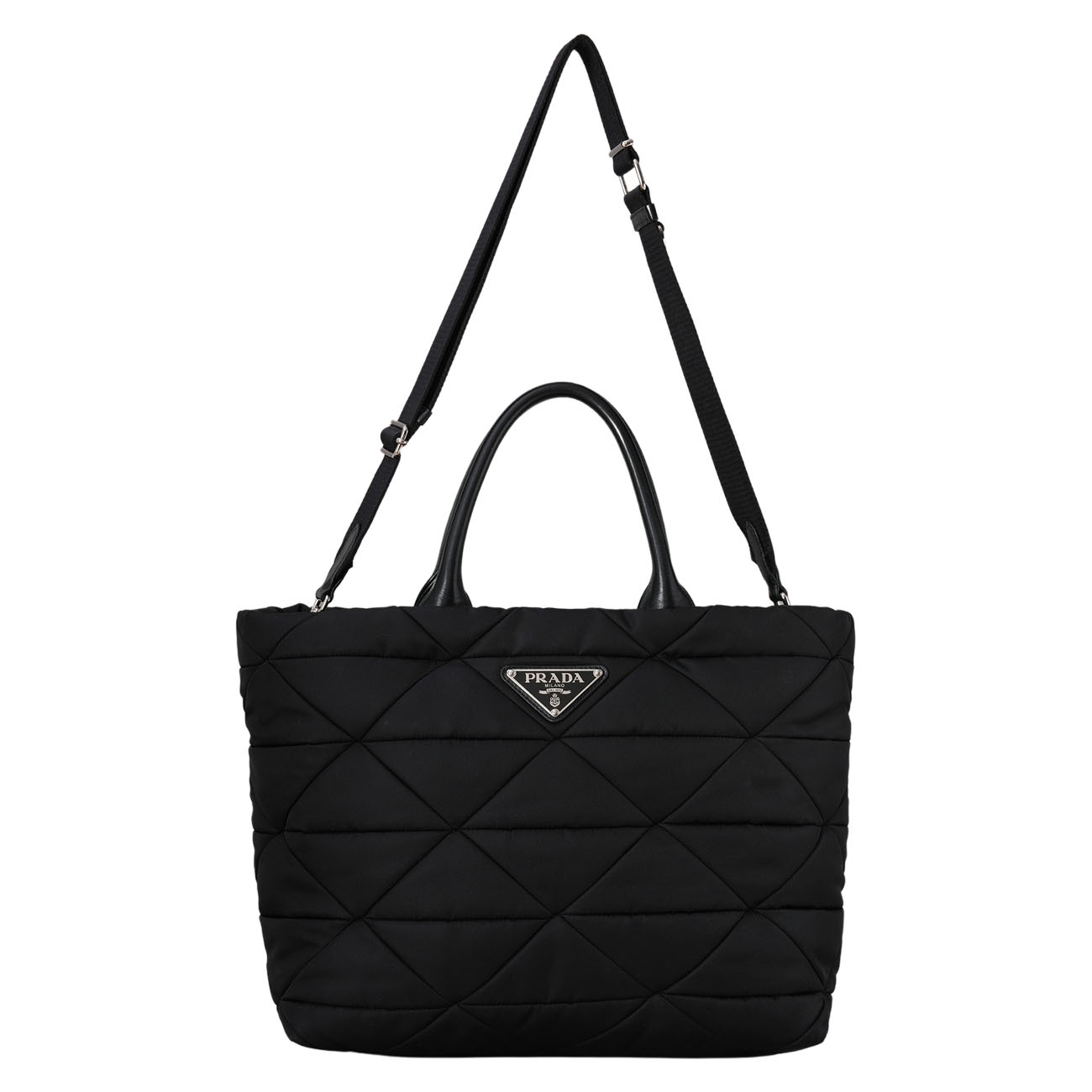PRADA(USED)프라다 1BG435 리나일론 미디엄 패딩 토트백