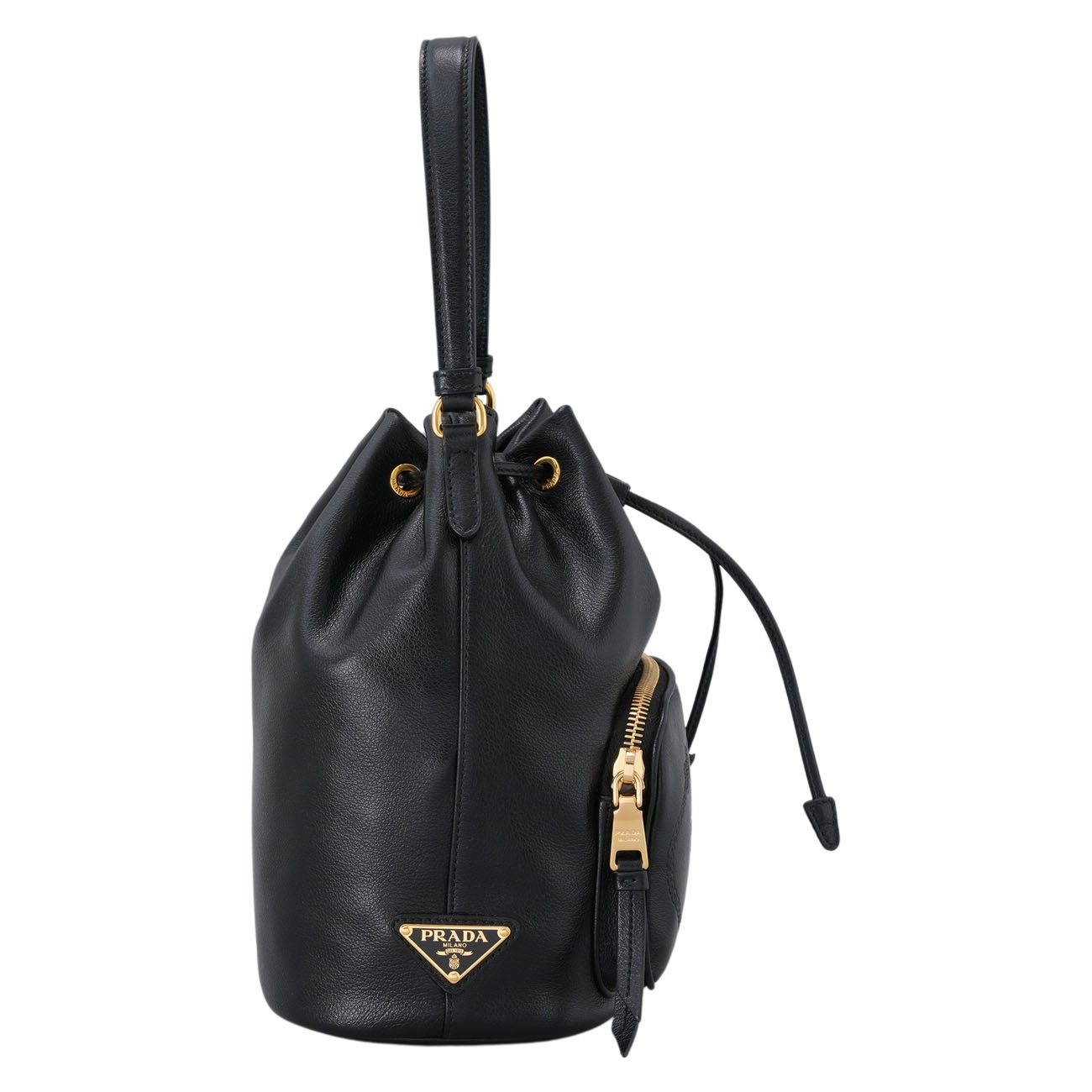PRADA(USED)프라다 블랙레더 버킷백