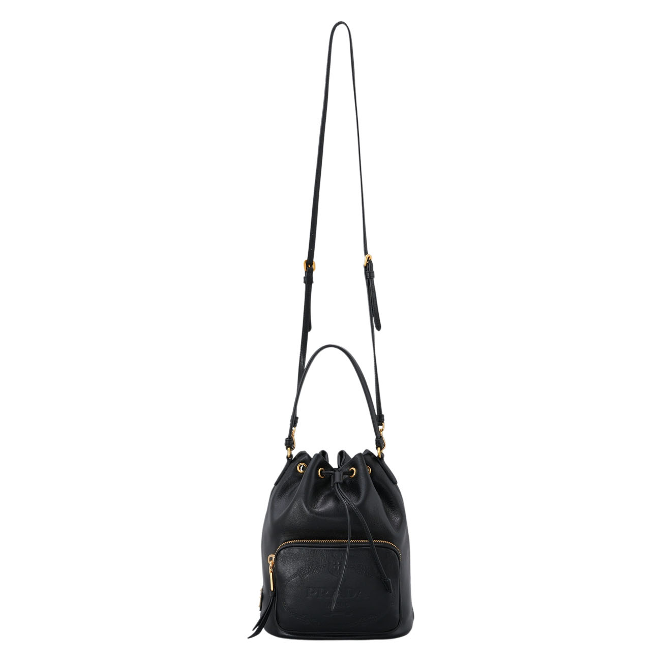 PRADA(USED)프라다 블랙레더 버킷백