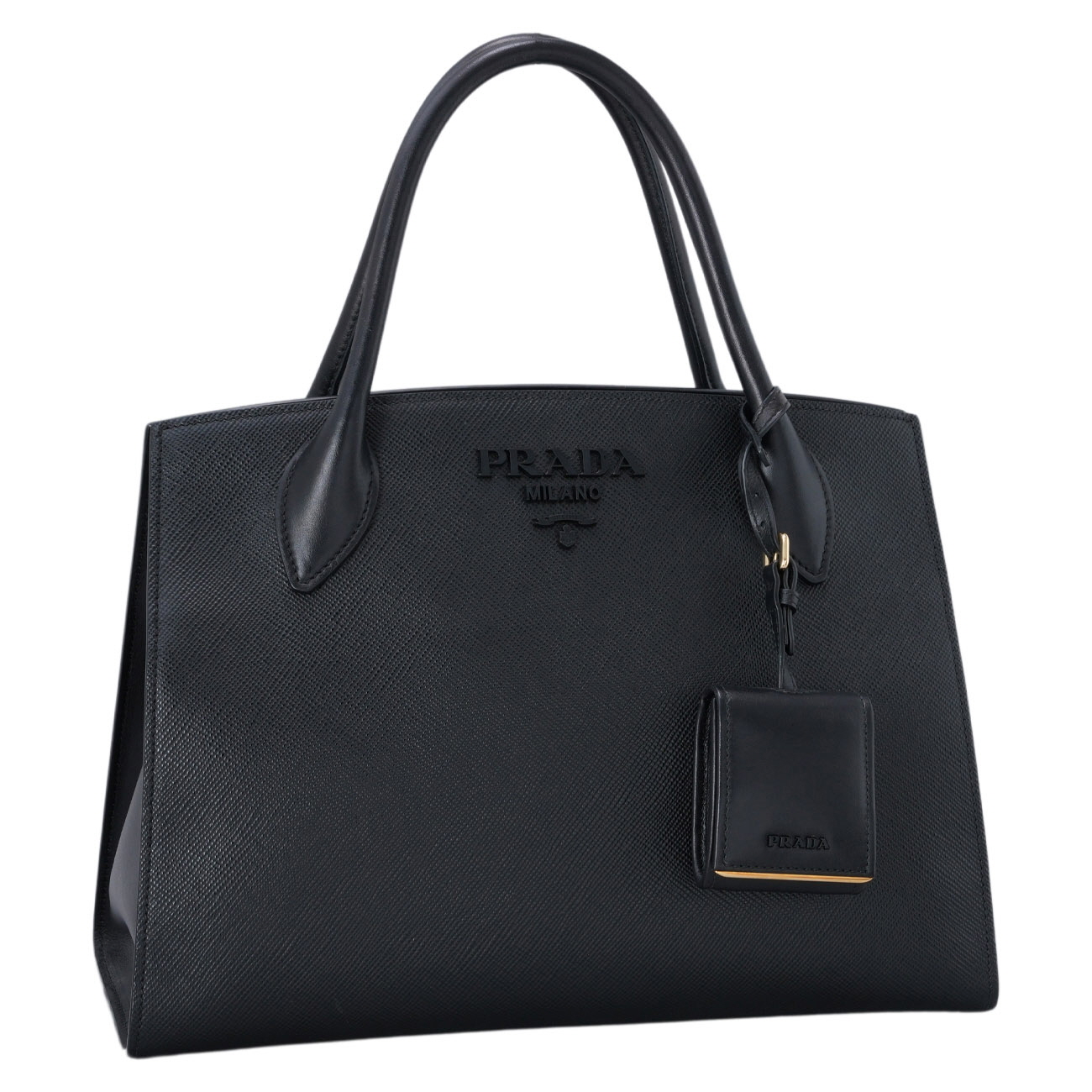 PRADA(USED)프라다 1BA155 사피아노 모노크롬 토트백