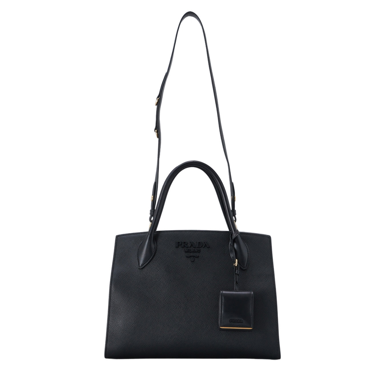 PRADA(USED)프라다 1BA155 사피아노 모노크롬 토트백